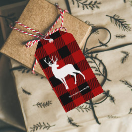 Red Buffalo Pset & White Deer | Persoonsnaam Cadeaulabel