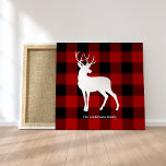 Red Buffalo Pset & White Deer | Persoonsnaam Canvas Afdruk<br><div class="desc">Wikkel jezelf in gezellige rustieke charme met ons Red Buffalo Plaid & White Deer gepersonaliseerde product, exclusief verkrijgbaar op Zazzle. Of u nu op zoek bent naar een doordacht geschenk of een stijlvolle toevoeging aan uw eigen collectie, dit ontwerp brengt de tijdloze aantrekkingskracht van buffelplaid en de gratie van een...</div>