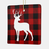 Red Buffalo Pset & White Deer | Persoonsnaam Keramisch Ornament (Links)
