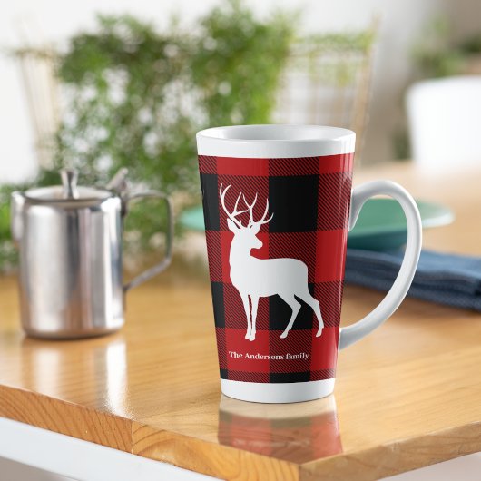 Red Buffalo Pset & White Deer | Persoonsnaam Latte Mok