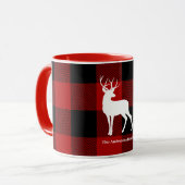 Red Buffalo Pset & White Deer | Persoonsnaam Mok (Voorkant links)