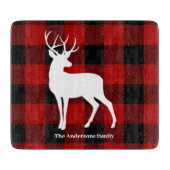 Red Buffalo Pset & White Deer | Persoonsnaam Snijplank (Voorkant)