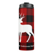 Red Buffalo Pset & White Deer | Persoonsnaam Thermosbeker (Voorkant)