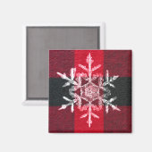 Red Buffalo Pset Winter Holiday Snowflake Magnet (Voorkant / Achterkant)