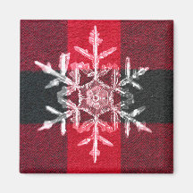 Red Buffalo Pset Winter Holiday Snowflake Magnet
