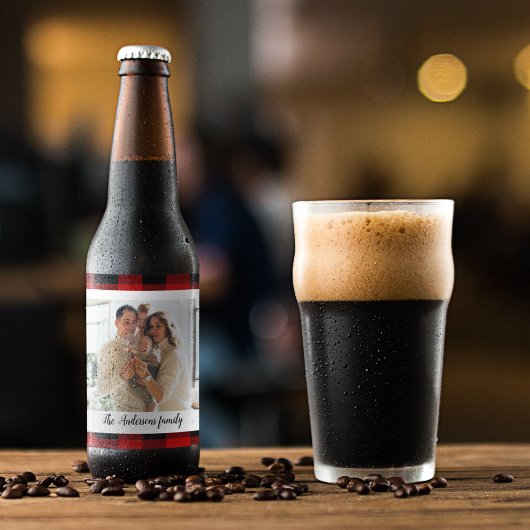 Red Buffalo spelden en persoonlijke naam en foto Bier Etiket