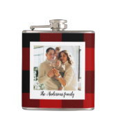 Red Buffalo spelden en persoonlijke naam en foto Heupfles (Voorkant)