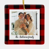 Red Buffalo spelden en persoonlijke naam en foto Keramisch Ornament (Voorkant)