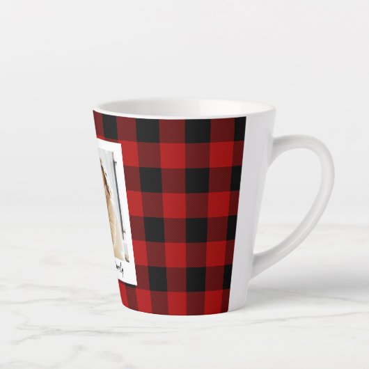 Red Buffalo spelden en persoonlijke naam en foto Latte Mok (Rechts)