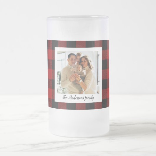 Red Buffalo spelden en persoonlijke naam en foto Matglas Bierpul (Center)