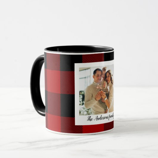 Red Buffalo spelden en persoonlijke naam en foto Mok (Voorkant links)