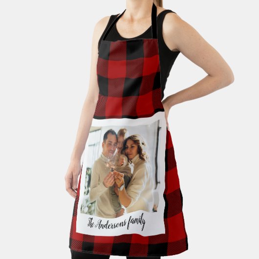 Red Buffalo spelden en persoonlijke naam en foto Schort (Insitu)