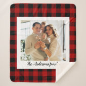 Red Buffalo spelden en persoonlijke naam en foto Sherpa Deken (Voorkant)