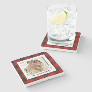 Red Buffalo spelden en persoonlijke naam en foto Stenen Onderzetter