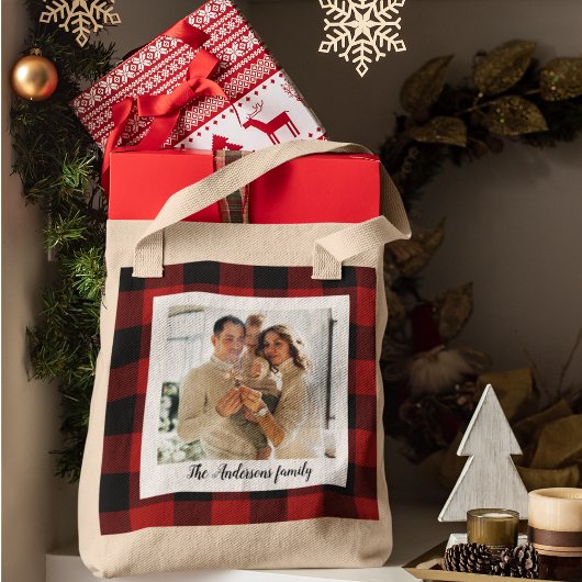 Red Buffalo spelden en persoonlijke naam en foto Tote Bag