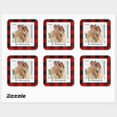 Red Buffalo spelden en persoonlijke naam en foto Vierkante Sticker (Vel)