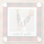 Red Buffalo-speldengoed met wiegfoto Glazen Onderzetter (Achterkant)