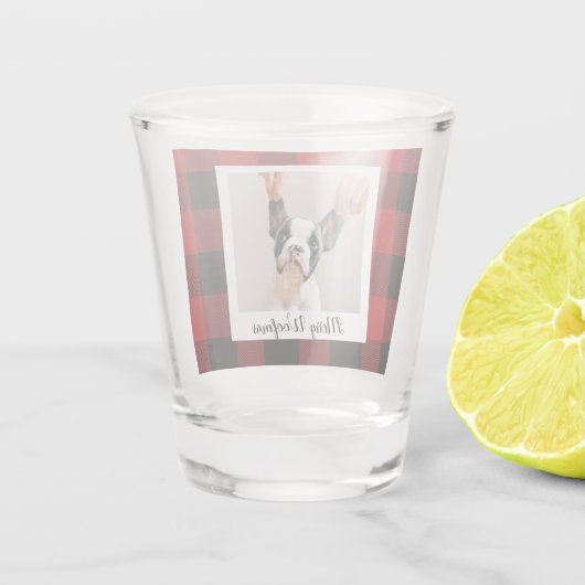 Red Buffalo-speldengoed met wiegfoto Shot Glas (Achterkant)