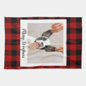 Red Buffalo-speldengoed met wiegfoto Theedoek (Horizontaal)