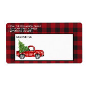 Red Buffalo Truck Holiday Mailing Etiket (Voorkant)