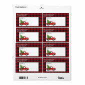 Red Buffalo Truck Holiday Mailing Etiket (Full Sheet)