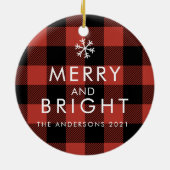 Red Buffalo van de moderne familie, geplakt met fo Keramisch Ornament (Achterkant)