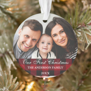Red Buffalo's familie onze eerste kerstkerst Ornament