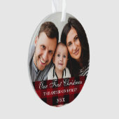 Red Buffalo's familie onze eerste kerstkerst Ornament (voorkant)