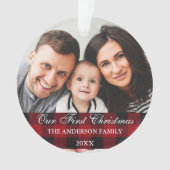 Red Buffalo's familie onze eerste kerstkerst Ornament (voorkant)