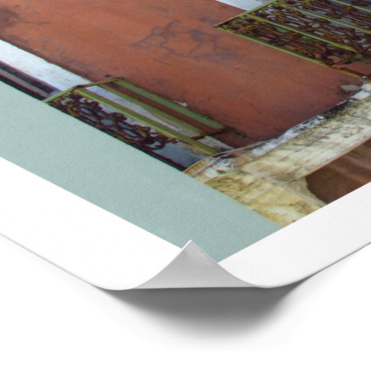 Red Building in Old San Juan, Puerto Rico Poster (Hoek)