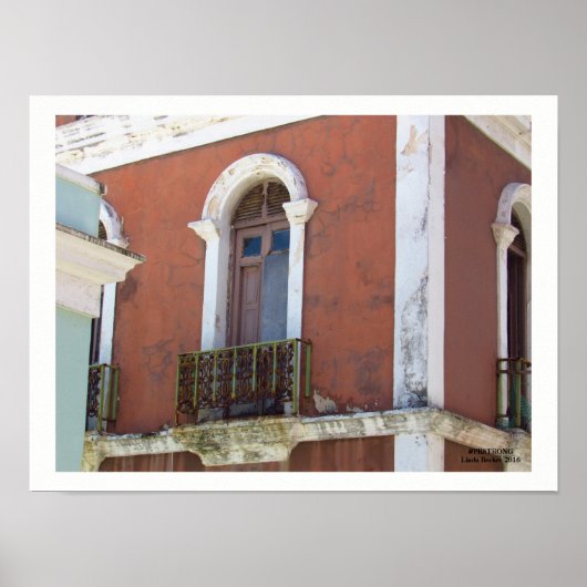 Red Building in Old San Juan, Puerto Rico Poster (Voorkant)