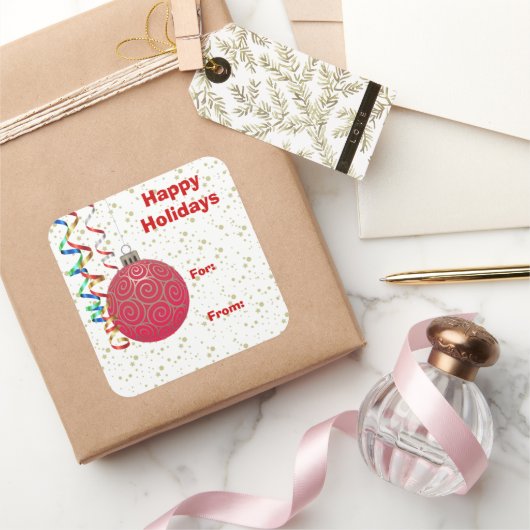 Red Bulb Christmas Gift Label (Geschenken)