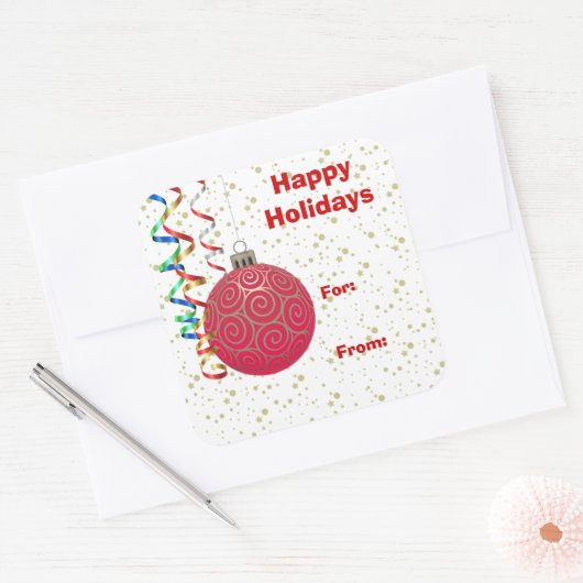 Red Bulb Christmas Gift Label (Envelop)