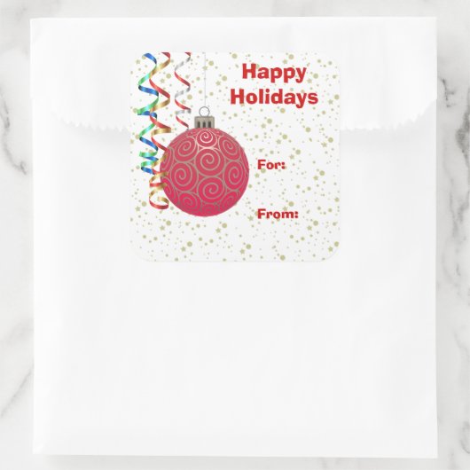 Red Bulb Christmas Gift Label (Tas)