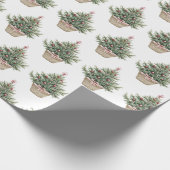 Red Bulbs Christmas Trees Cadeaupapier (Hoek)