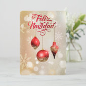 Red Bulbs Feliz Navidad-fotosjabloon voor kerstmis (Staand voorkant)