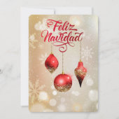 Red Bulbs Feliz Navidad-fotosjabloon voor kerstmis (Voorkant)