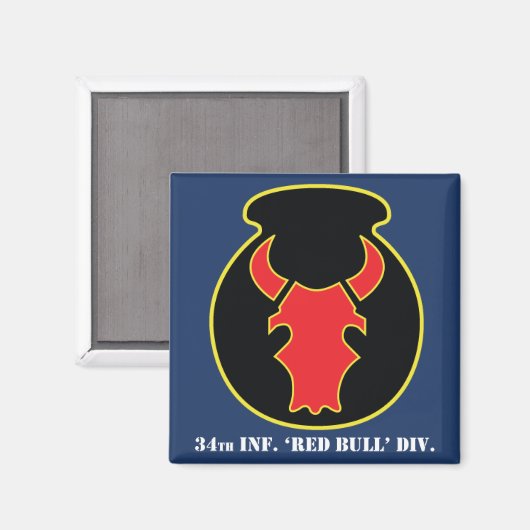 Red Bull CSIB-look embleem, w/Army blauwe achtergr Magneet (Voorkant / Achterkant)