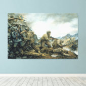 Red Bull in Winter Line door Donna Neary Print (Insitu (Houten vloer))