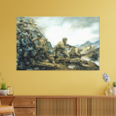 Red Bull in Winter Line door Donna Neary Print (Insitu (Woonkamer))