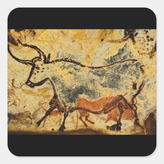 Red Bull', Lascaux, Dordogne_Art of Antiquity Vierkante Sticker (Voorkant)