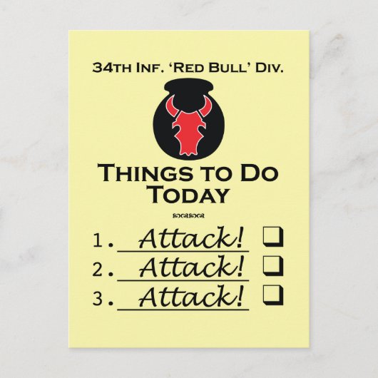 Red Bull Things-to-Do postcard Briefkaart (Voorkant)
