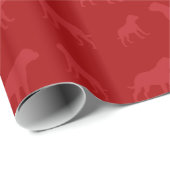 Red bulldog patroon cadeaupapier (Rol Hoek)