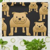 Red Bulldogs op Black. Theedoek (Gevouwen)