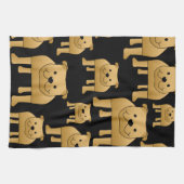 Red Bulldogs op Black. Theedoek (Horizontaal)