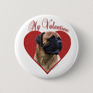 Red Bullmastiff Mijn Valentijn - Button