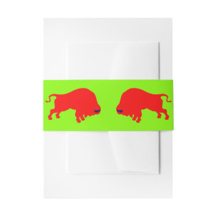 Red Bulls Green Invitation Belly Bands Uitnodigingen Wikkel