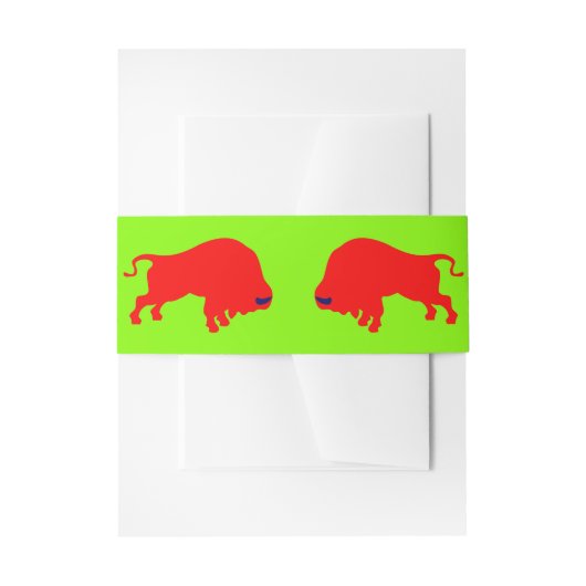 Red Bulls Green Invitation Belly Bands Uitnodigingen Wikkel (Voorkant Voorbeeld)