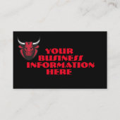 Red Bulls Head op Black Background op een Visitekaartje (Achterkant)