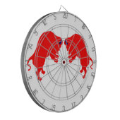 Red Bulls Metalen Kooi Dartboard Dartbord (Voorkant Links)